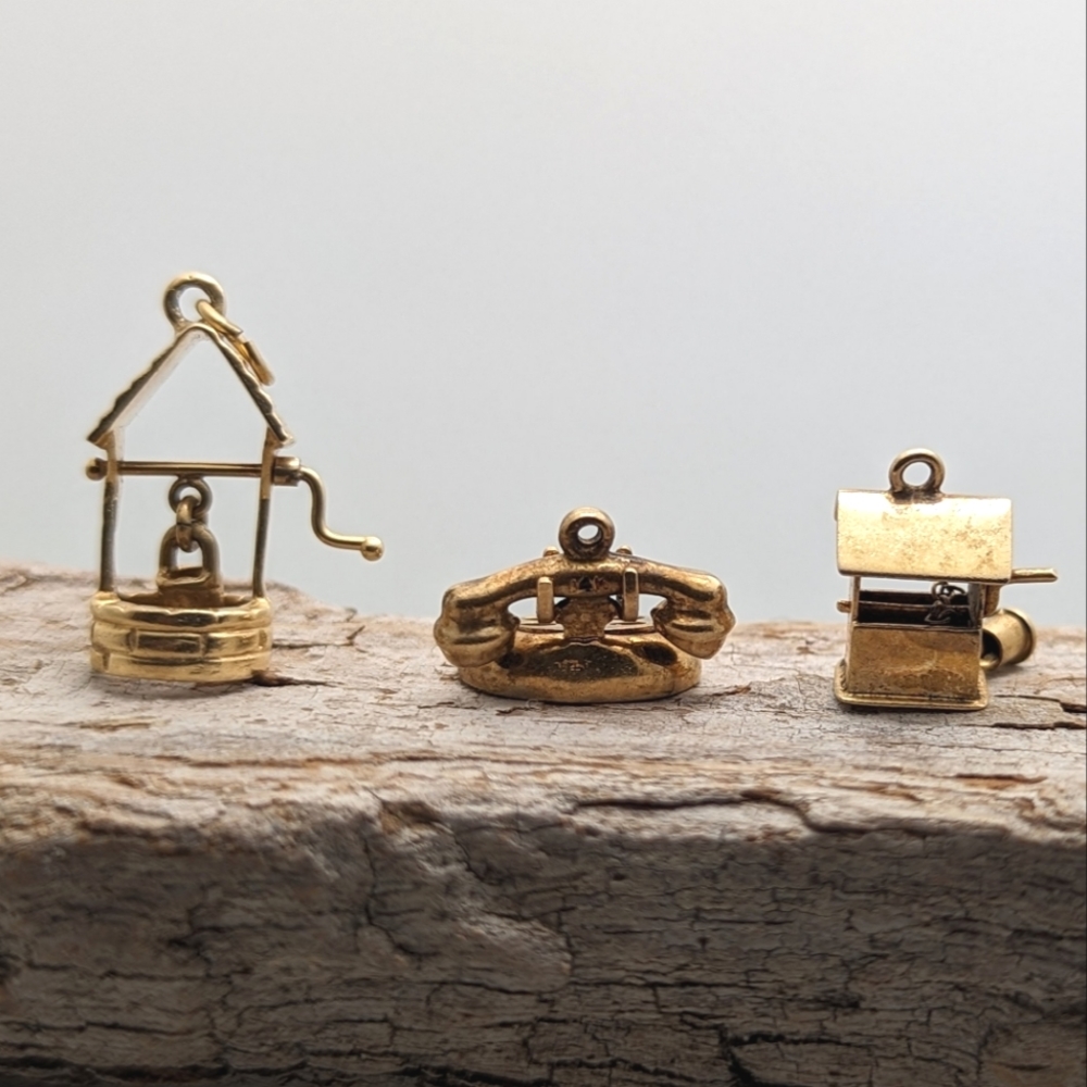 Sale! Set Of 3 Vintage 14K Yellow Gold Charms - Picture 6 of 9
